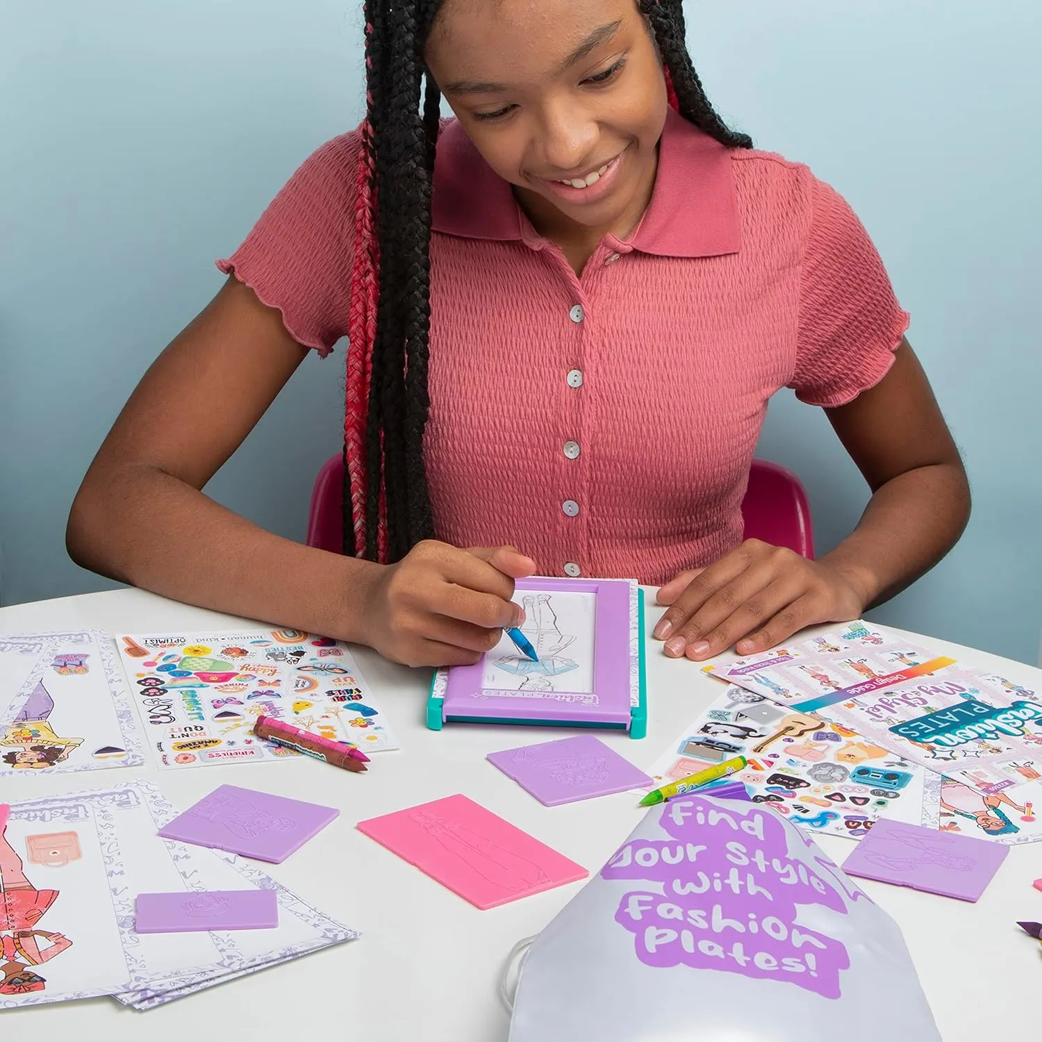 PlayMonster Fashion Plates — My Style — Drawing Kit with Mix-and-Match Design Plates — Make 100s of Modern Fashion Designs — Art Activity — for Kids Ages 6 and Up