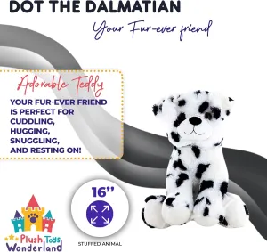 Plush Toys Wanderland Dot The Dalmatian 16 Inch Stuffed Animal Dog – Large Realistic Plush Spotted Puppy for Kids Boys Girls – Soft Cuddly Toy Gift for Birthday Collectible Room Decor Companion
