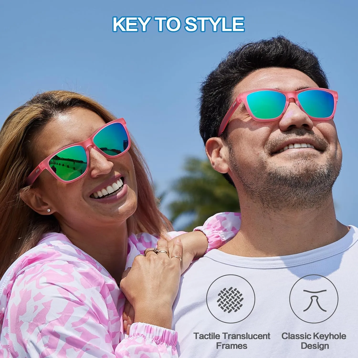 Polarized Sports Sunglasses for Women Men Running Retro Trendy Sun Glasses UV400 Protection Tangle Free