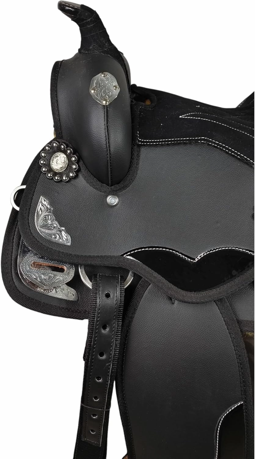 Pony Youth Child Miniature Handmade Synthetic Premium Comfort Western Barrel Racing Trail Equestrian Horse Saddle Tack Size 10-12 inch