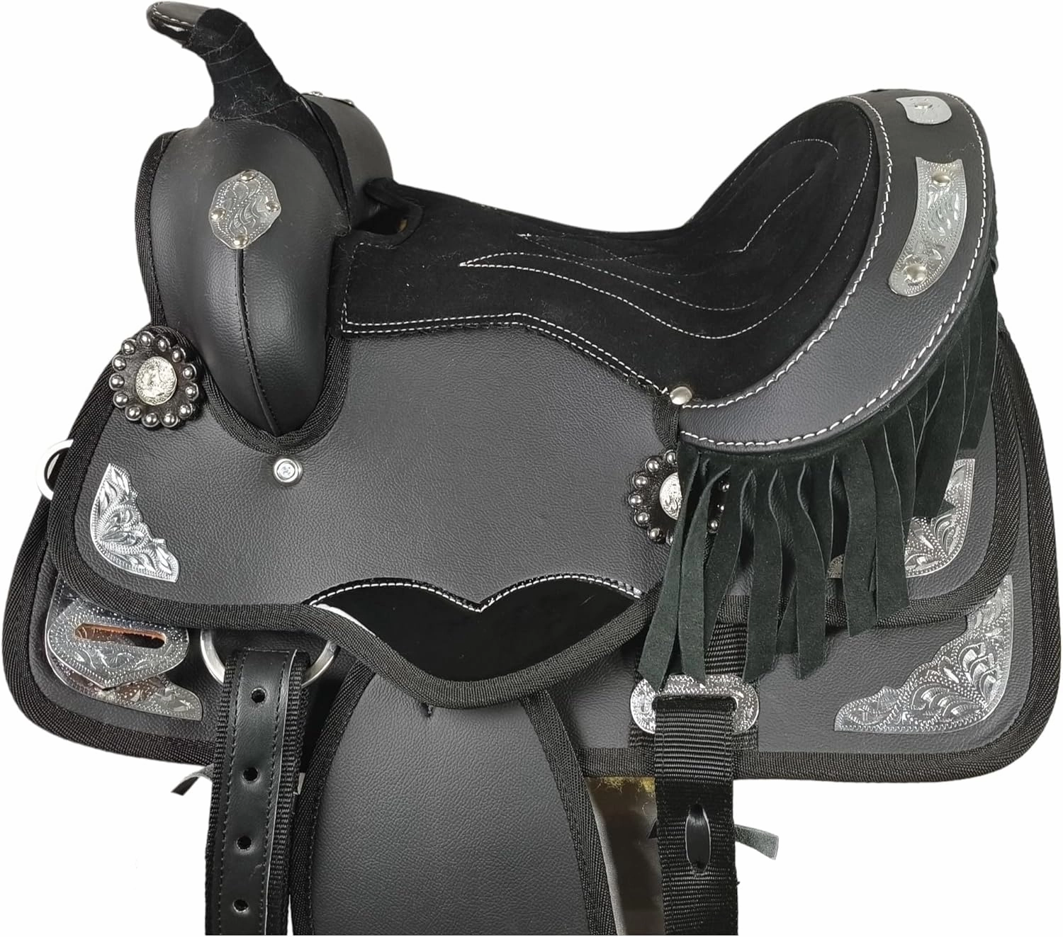 Pony Youth Child Miniature Handmade Synthetic Premium Comfort Western Barrel Racing Trail Equestrian Horse Saddle Tack Size 10-12 inch