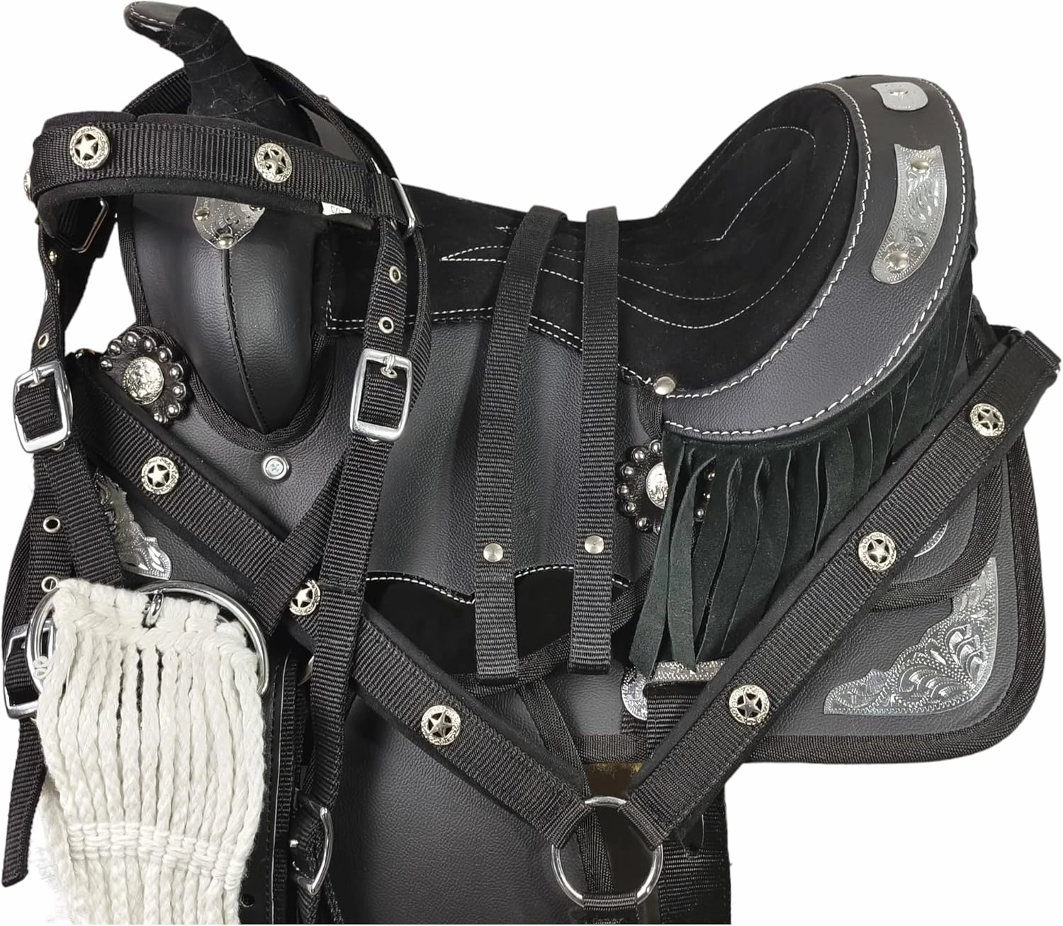 Pony Youth Child Miniature Handmade Synthetic Premium Comfort Western Barrel Racing Trail Equestrian Horse Saddle Tack Size 10-12 inch
