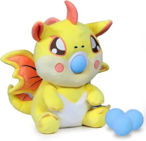Popbro-Plush Popper Max Dragon Series - FireFairy - Softness Unleashed! – Super Large Foam Ball Shooter, 11" Interactive Plush Toy for Kids – Shoot, Cuddle and Repeat (Yellow)