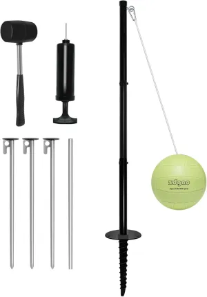 Portable Tetherball Set with Tetherball Ball, Rope and Pole, Heavy Duty Tetherball Pole Set for Family Fun, Outdoor Game Fun for Backyard, Lawn, Sand and Beach