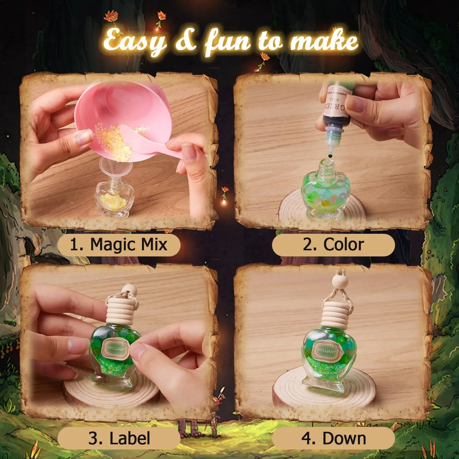 Potion Kits for Kids, 21 Potion Bottles Magic Set, Easter Gifts Decorations Ornaments Garden Art Crafts Birthday Toys for Girls and Boys 6 7 8 9 10 11 12 Years Old Families Party Indoor Outdoor
