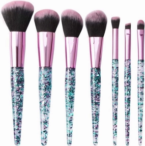 Powder Makeup 7PCS Makeup Brush Set Foundation Eyebrow Cosmetic Brush Eyeshadow Brushes Shiny Brush Tao Face Brush(Green)