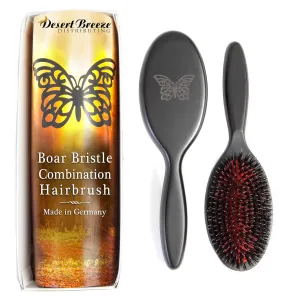 Premium German Brush for Women – Pure Wild Boar Bristles & Rounded Nylon Pins for Smoothing Medium to Thick Hair, Handmade in Germany – Medium Size