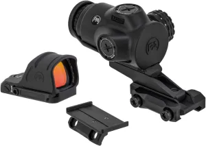 Primary Arms SLX 3X MicroPrism with Red Illuminated ACSS Raptor 5.56/.308 Reticle - Yard & Offset Mount with Primary Arms SLX RS-10 Red Dot Sight