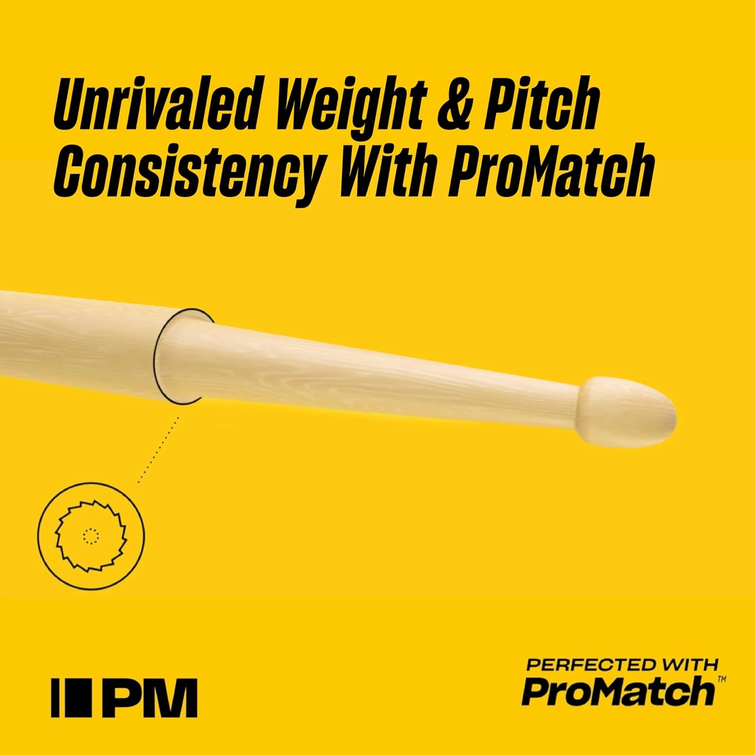 ProMark Drum Sticks - Classic Forward 2B Drumsticks - Drum Sticks Set - Oval Wood Tip - FireGrain Hickory Drumsticks - Consistent Weight and Pitch - 1 Pair