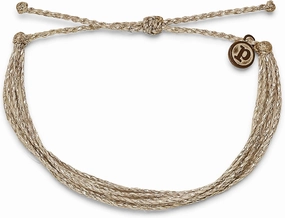 Pura Vida Bracelet Solid Original Gold or Silver Sparkle Bracelet - Adjustable with Waterproof Band, String Bracelet for Women - Stackable Bracelets, Handmade Braceletss