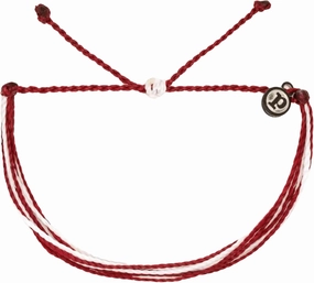 Pura Vida Bracelets Original Maroon & White Bracelet String Bracelets for Women
