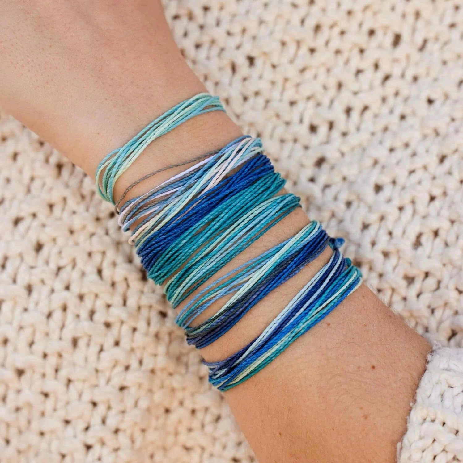 Pura Vida Bracelets Pack Friendship Bracelet Pack - Set of 10 Stackable Bracelets for Women, Handmade Bracelets & Cute Bracelets, Beach Accessoriess - 10 String Bracelets