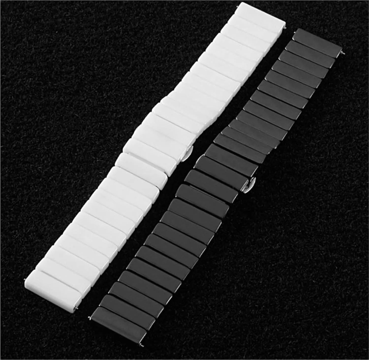 Quick Release Stainless Steel Ceramic Watch Strap 16-22mm Unisex Wristband Replacement Watch Strap Folding Buckle