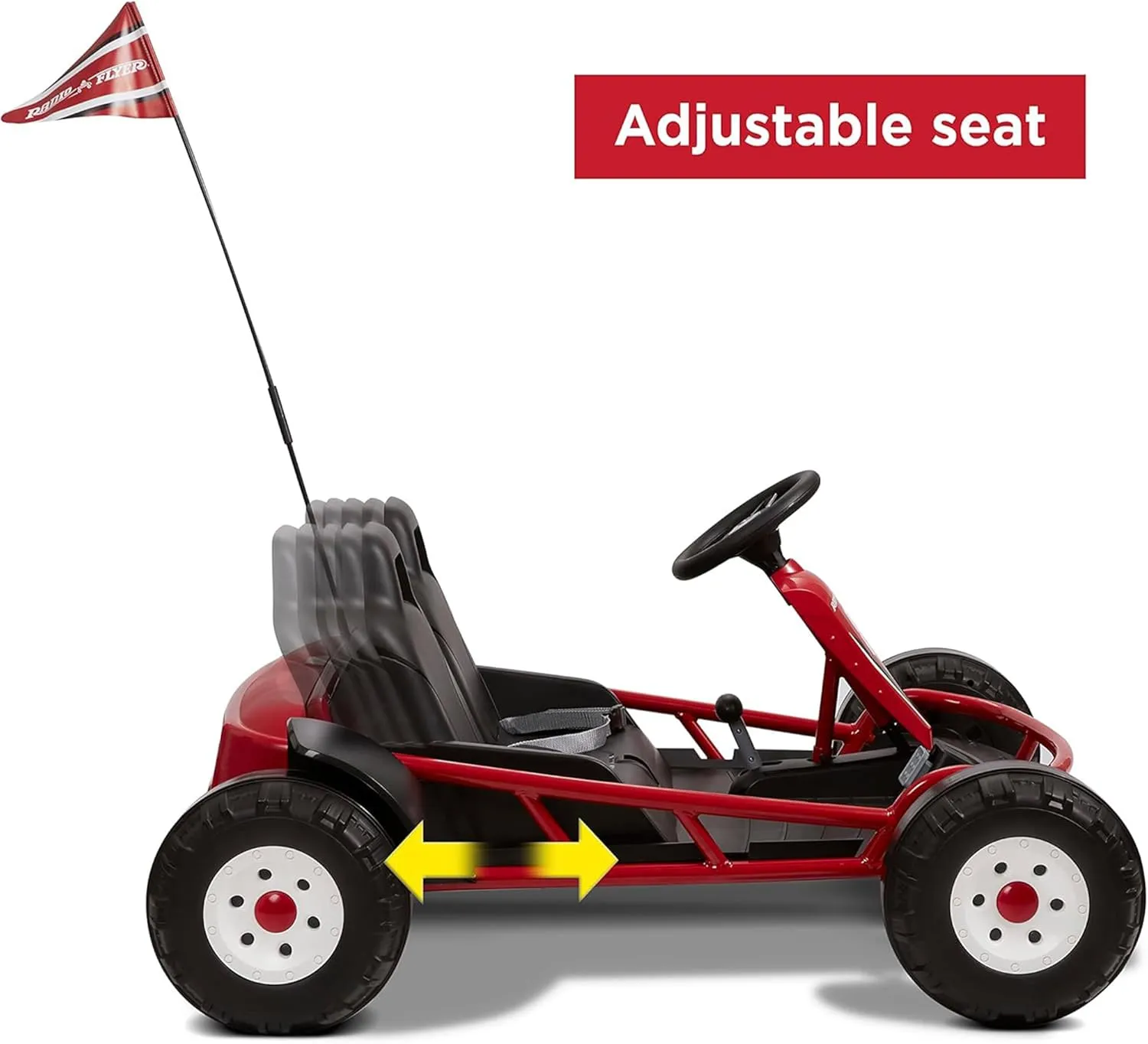 Radio Flyer Ultimate 24 Volt Electric Go-Kart for Kids Ages 3-8, 2-Seater, Red