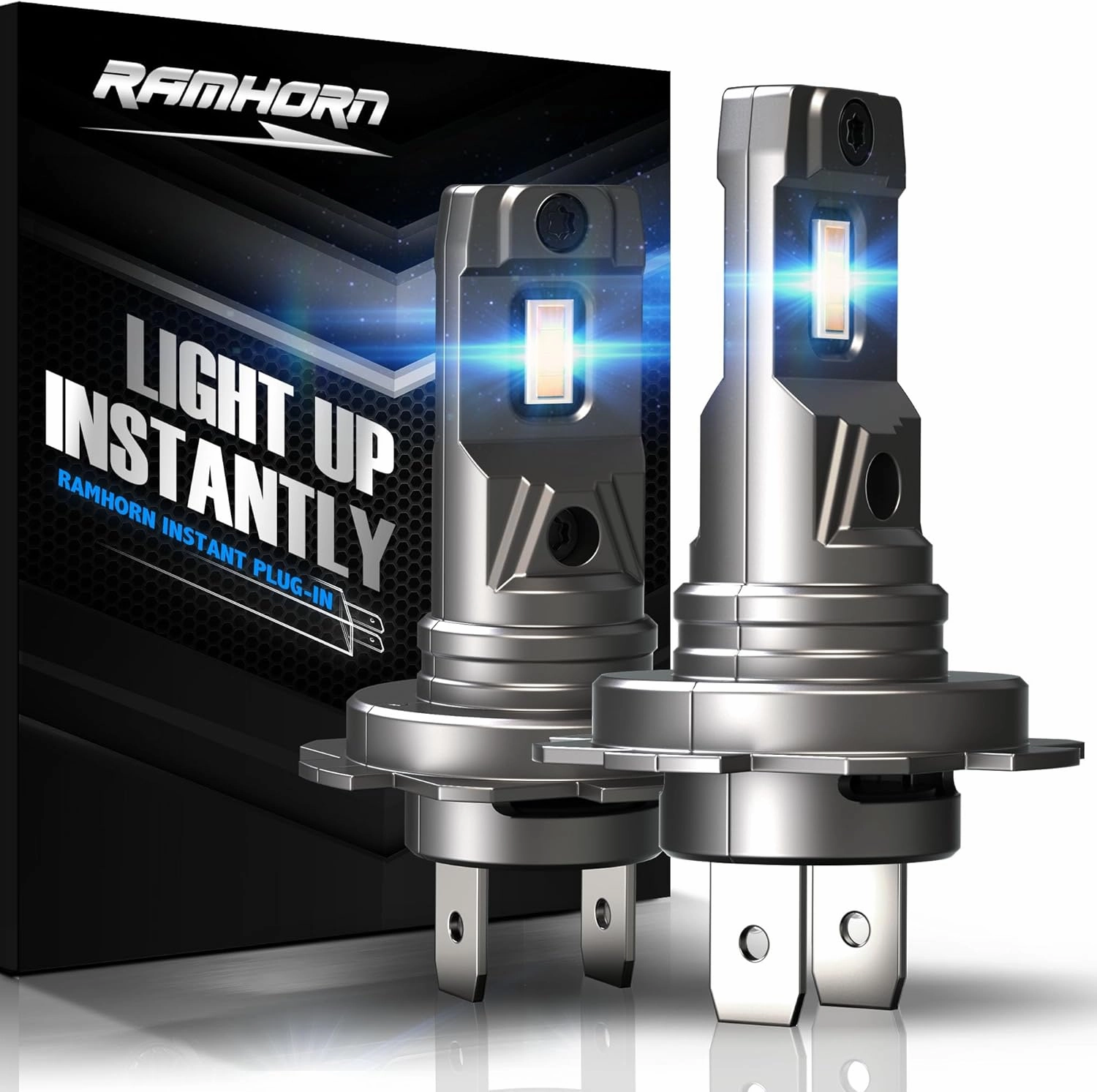 RAMHORN H7 Light Bulbs, 300% Brightness Upgrade Super Bright, No Adapter Required 1:1 Mini Size, Plug-N-Play, Non-Polarity Fog Light, Pack of 2
