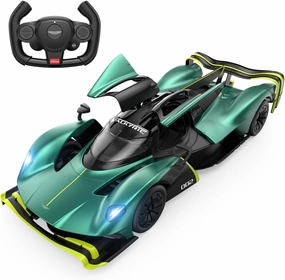 RASTAR RC Car 1/14 Scale Aston Martin Valkyrie AMR Pro Remote Control Car Aston Martin Valkyrie Model for Kids Boys Adults, Sparkling Green Open Doors 2.4G