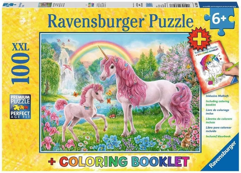 Ravensburger Magical Unicorns 100 Piece XXL Jigsaw Puzzle for Kids – 13698 | Unique, Pieces | Anti-Glare Surface | FSC Certified, Eco-Friendly | Makes a Great Gift for Ages 4 and Up