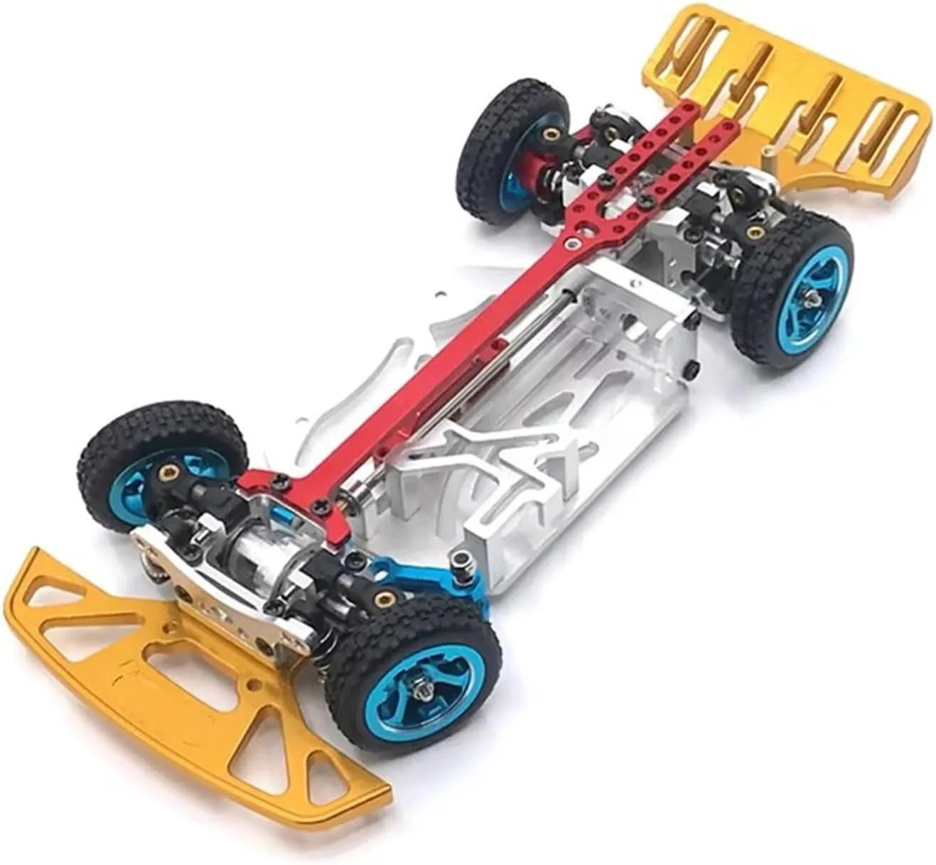 RC Accessory Compatible with WLtoys 284131 for K969 K979 K989 K999 P929 P939 for Mini-Q for Mini-Z Q8 Q9 1/28 RC Cars Parts Metal Upgrade Rear Bumper(Yellow)