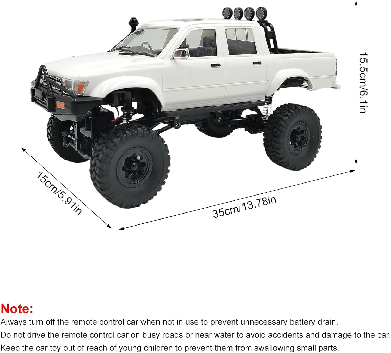 RC Rock Crawler WPL C64-1 RC Truck, 1:16 Scale 2.4GHz Remote Control Truck, 4WD All Terrain Off-Road RC Crawler with LED Lights and 2 Rechargeble Batteries for Adults (Blue)