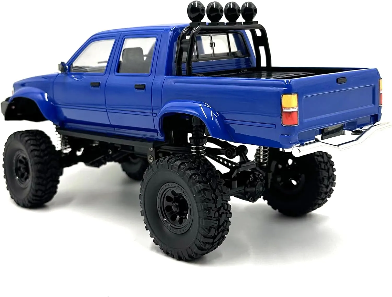 RC Rock Crawler WPL C64-1 RC Truck, 1:16 Scale 2.4GHz Remote Control Truck, 4WD All Terrain Off-Road RC Crawler with LED Lights and 2 Rechargeble Batteries for Adults (Blue)