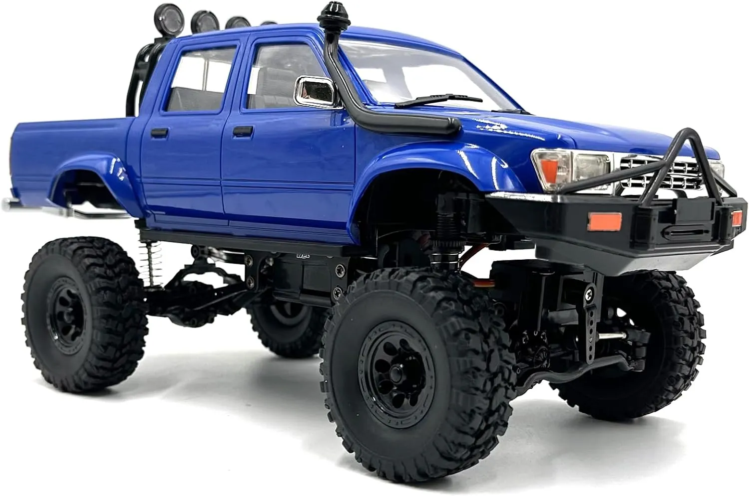 RC Rock Crawler WPL C64-1 RC Truck, 1:16 Scale 2.4GHz Remote Control Truck, 4WD All Terrain Off-Road RC Crawler with LED Lights and 2 Rechargeble Batteries for Adults (Blue)
