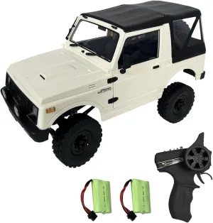 RC Rock Crawler WPL C74-1 RC Truck, 1:10 Scale 2.4GHz Remote Control Truck, 4WD All Terrain Off-Road RC Crawler with LED Lights and 2 Rechargeble Batteries for Adults