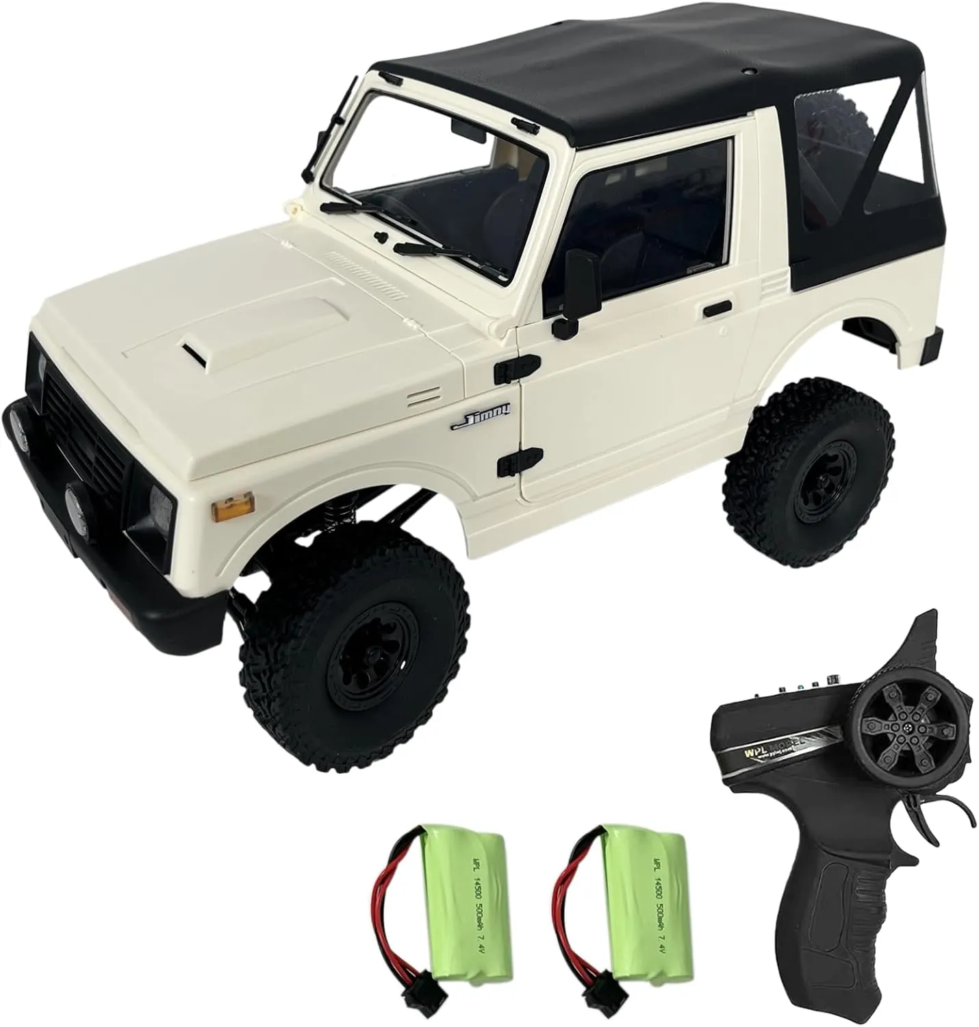 RC Rock Crawler WPL C74-1 RC Truck, 1:10 Scale 2.4GHz Remote Control Truck, 4WD All Terrain Off-Road RC Crawler with LED Lights and 2 Rechargeble Batteries for Adults