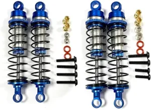 RC Shock Absorber Compatible with Losi for Mini-T 2.0 for Mini-B 1/16 1/18 RC Truck Car Upgrades Parts Metal Front and Rear Shock Absorber Damper(Blue)