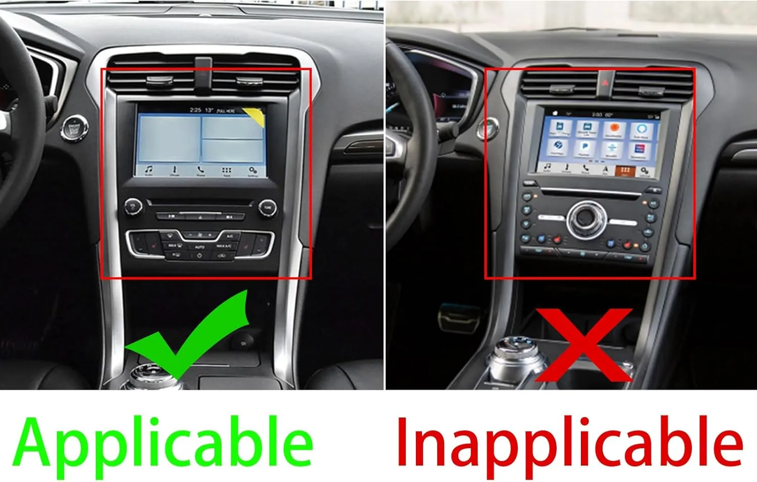 Real Bright Soft Carbon Fiber Car Dash Central Navigation Screen Control Panel ​​Sticker Compatible with Ford Mondeo/Fusion 2013 2014 2015 2016 2017 2018 2019 Auto Interior Accessories Black