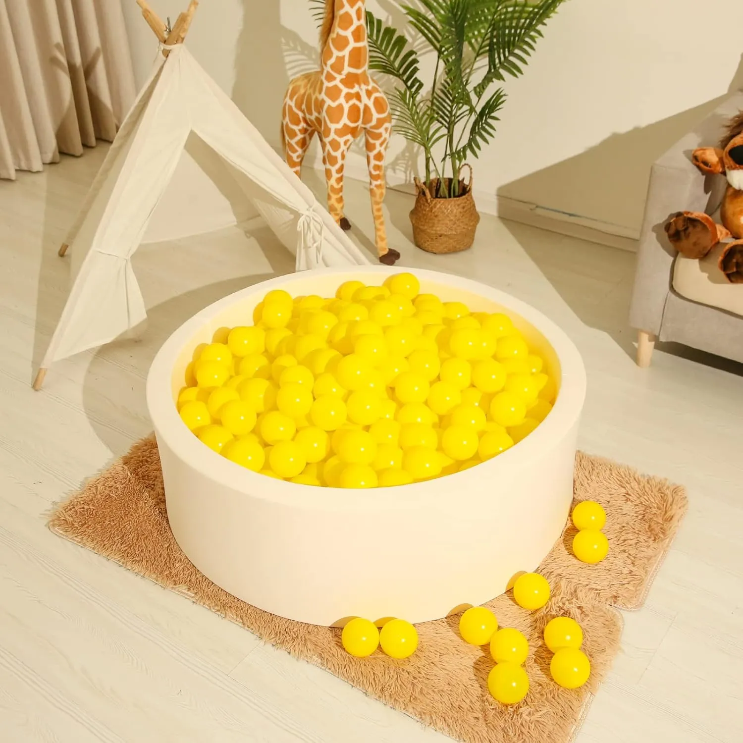 Realhaha Larger Plastic Balls for Ball Pit, Play Pin Balls for Toddlers Kid Ball Pits & Accessories for Bounce House,2.76 inches,50 pcs