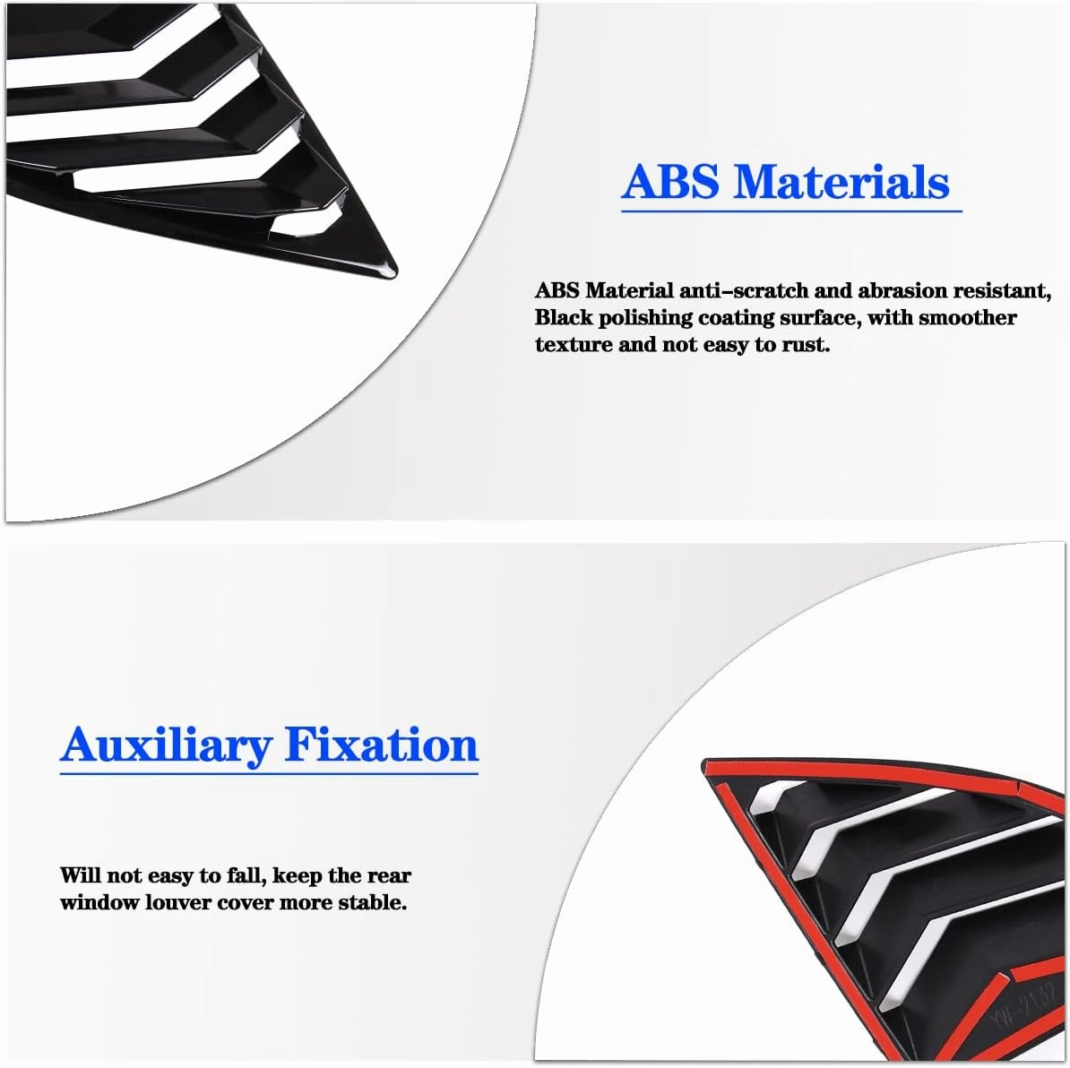 Rear Side Window Louver Cover Fit for Toyota Supra GR A90 A91 MK5 2019-2024, Side Window Louvers Air Vent Scoop Shades Trim Cover(Bright Black)