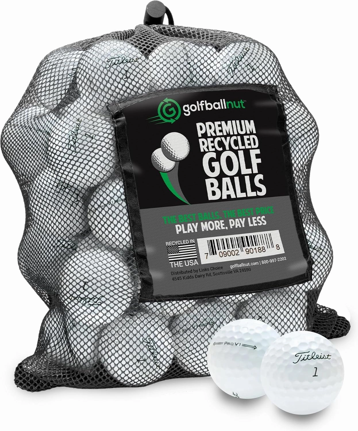 Recycled Golf Balls for Titleist Pro V1 2021 - Premium Performance Used Golf Balls Bulk 5A Mint Condition – Includes Mesh Bag – (24-48)-Pack