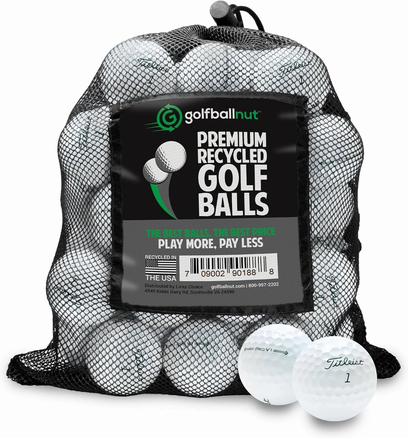 Recycled Golf Balls for Titleist Pro V1 2021 - Premium Performance Used Golf Balls Bulk 5A Mint Condition – Includes Mesh Bag – (24-48)-Pack