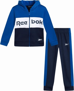 Reebok Toddler Boys' Sweatsuit Set - 2 Piece Active Fleece Zip Hoodie Sweatshirt and Jogger Sweatpants Set (Sizes: 2T-7)