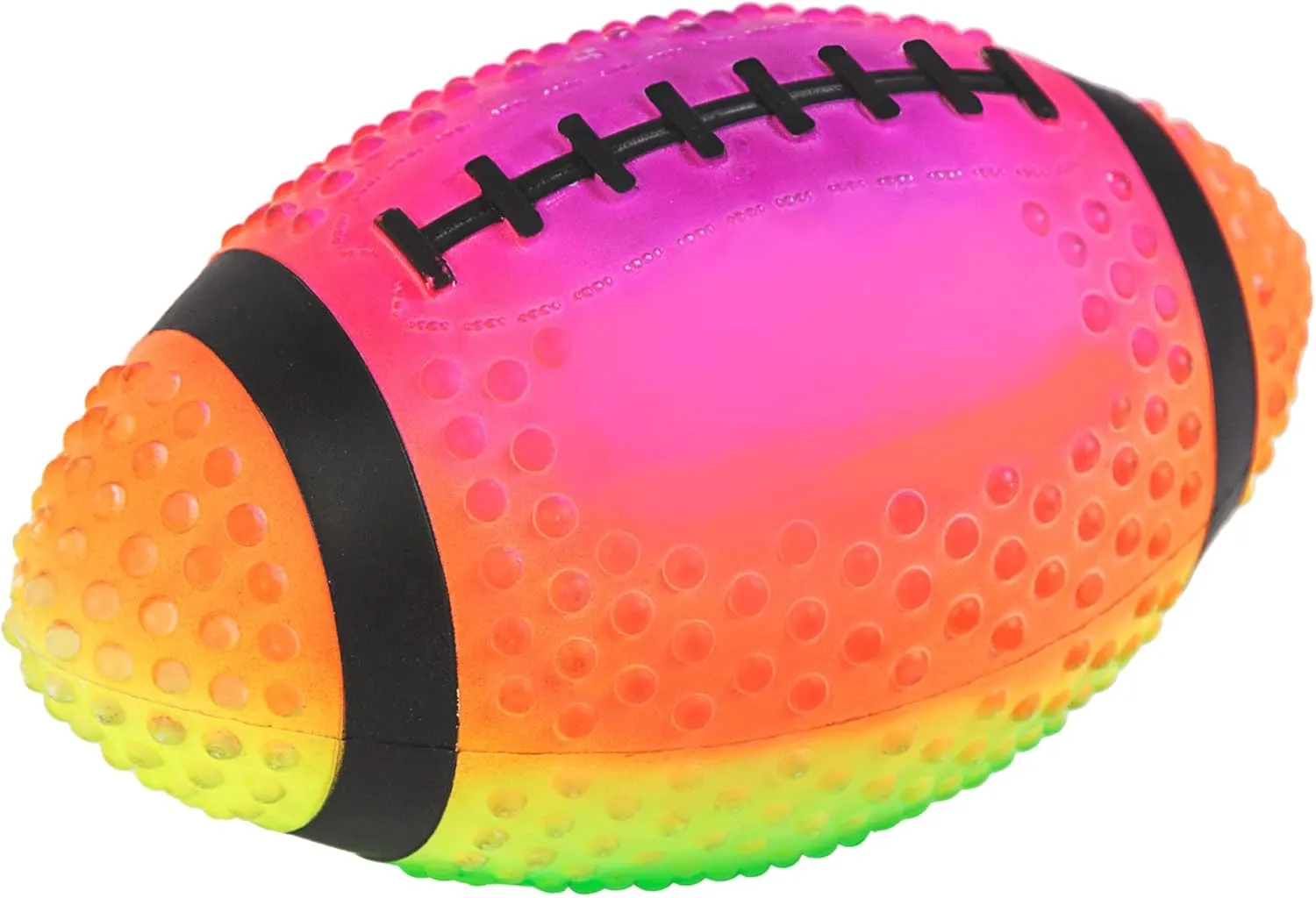 Regent Practice Football Neon Rainbow Colored 9" Spiked for gripping Control Made of Soft Rubber Inflatable Football Comes Pre Filled with Air Ready to use Great for The Pool or Playground