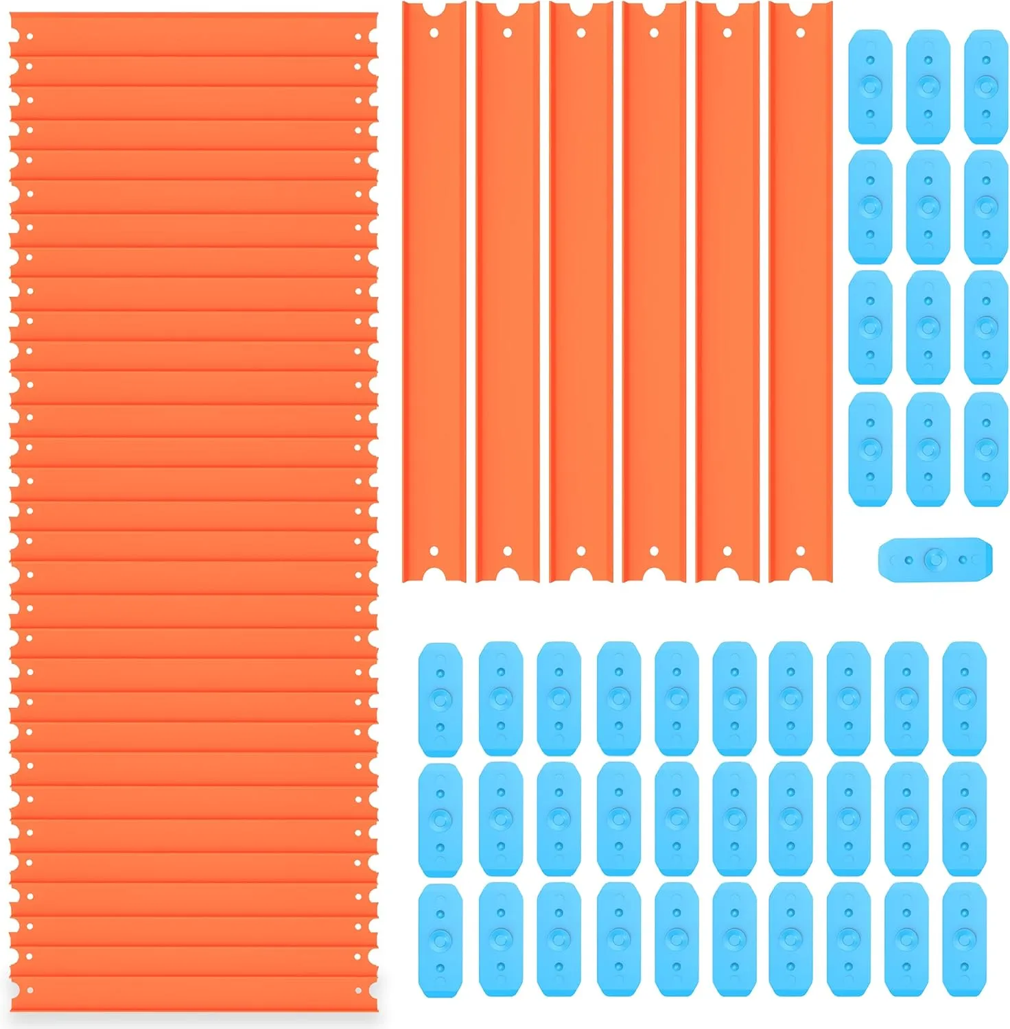 Replacement Track Set Builder Pieces for Hot Wheels Toy Cars 86-Piece Straight Track Set, Connectors Included, 40 Feet of Track