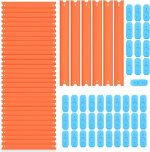 Replacement Track Set Builder Pieces for Hot Wheels Toy Cars 86-Piece Straight Track Set, Connectors Included, 40 Feet of Track