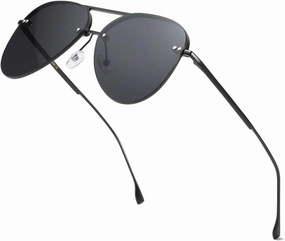 Retro Rimless Women Aviator Sunglasses Classic Lady Oversized Sun Glasses black Gradient Mirrored Lens Bold Shades