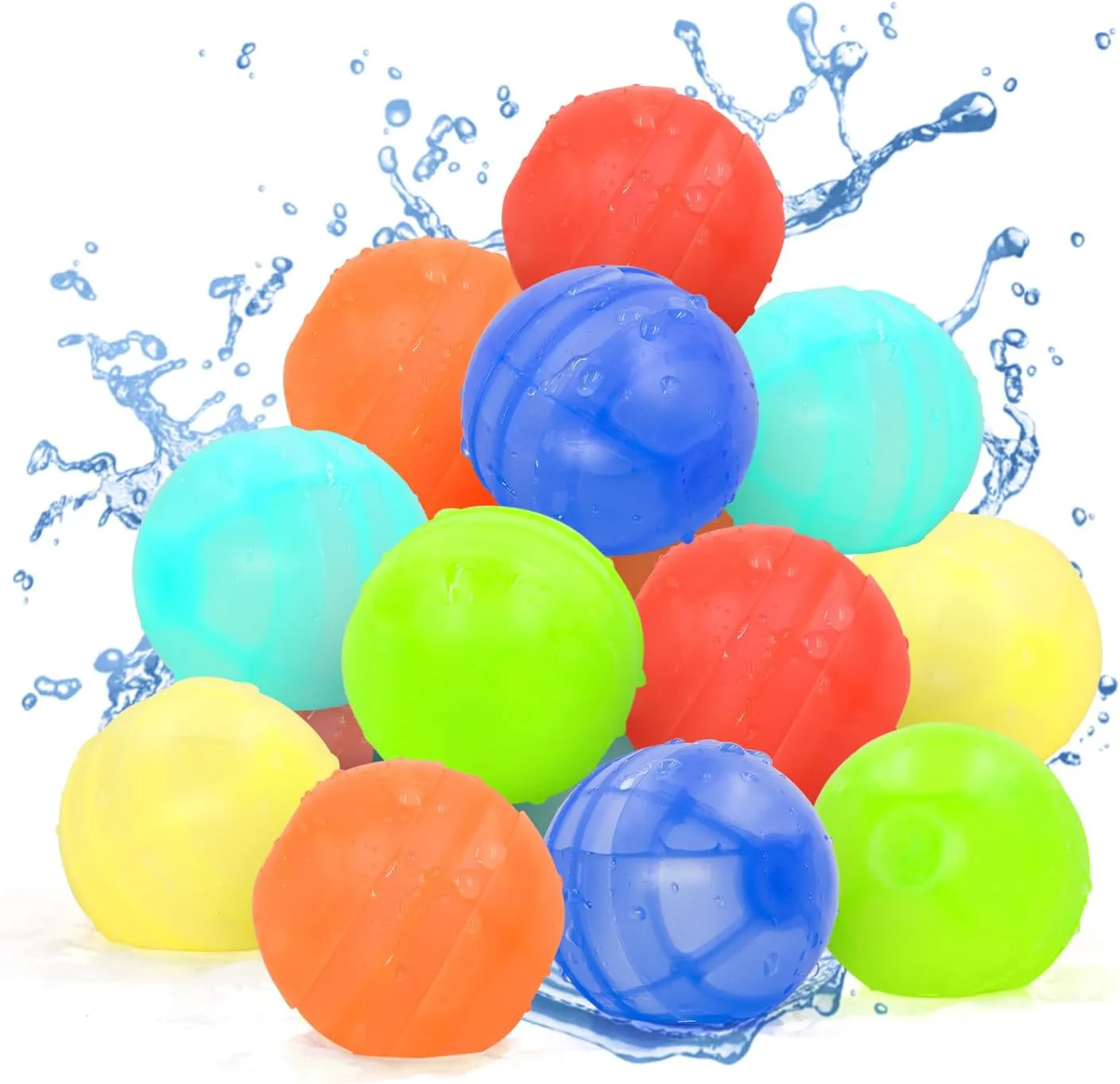 Reusable Silicone Water Balloons, Easy Quick Fill Water Balls, Summer Water Toys, Outdoor Pool Beach Bath Backyard Toys for Kids (12)