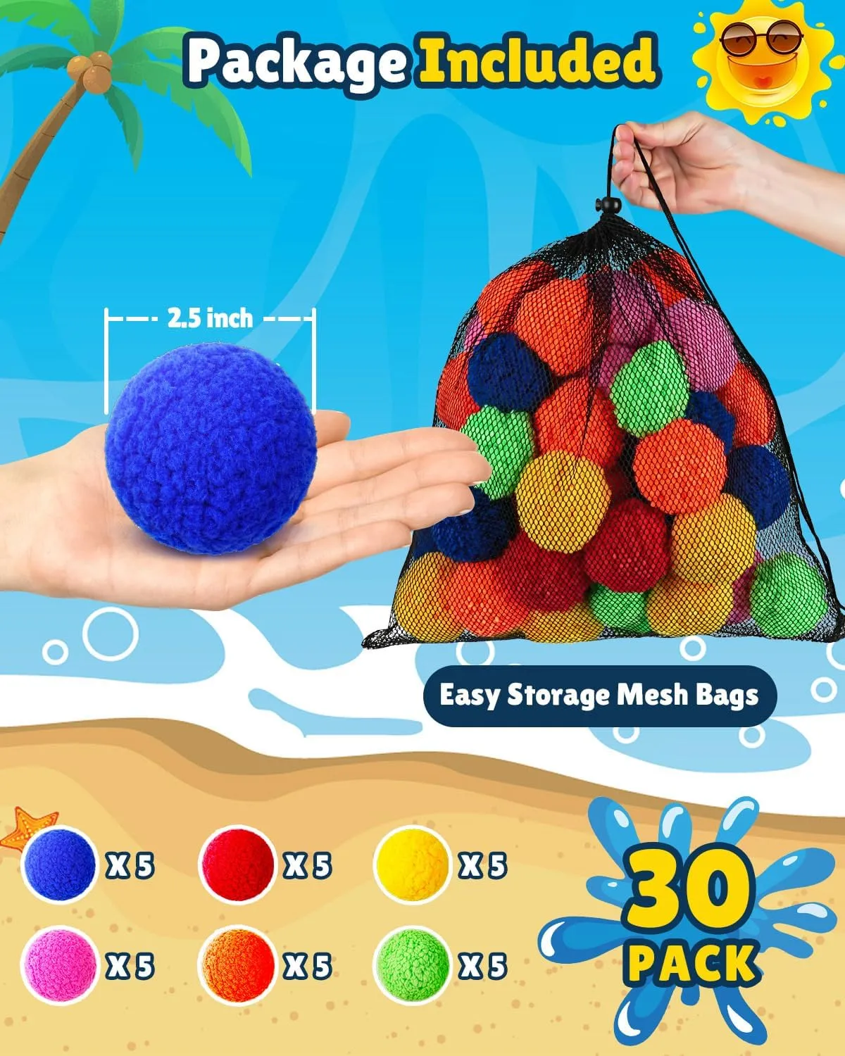 Reusable Water Balloons - 30 PCS Refillable Water Balls for Kids Outdoor Toys Games, Summer Pool Toys Water Play Splash Balls for Backyard Lawn Beach Fun Games for Boys Girls - Upgraded