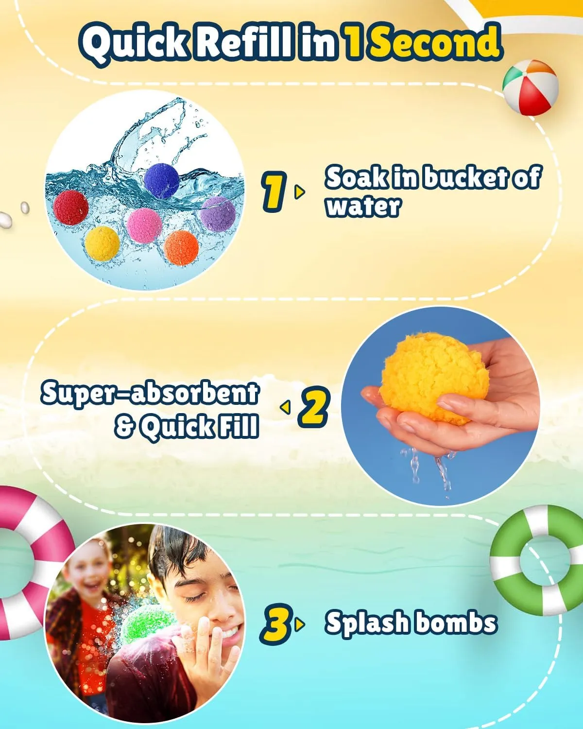Reusable Water Balloons - 30 PCS Refillable Water Balls for Kids Outdoor Toys Games, Summer Pool Toys Water Play Splash Balls for Backyard Lawn Beach Fun Games for Boys Girls - Upgraded
