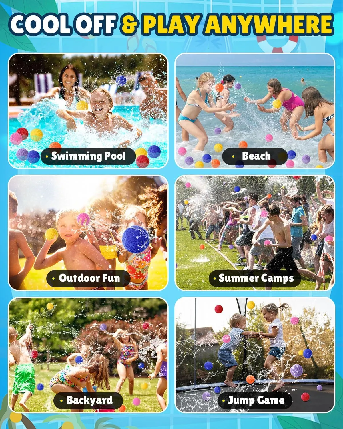 Reusable Water Balloons - 30 PCS Refillable Water Balls for Kids Outdoor Toys Games, Summer Pool Toys Water Play Splash Balls for Backyard Lawn Beach Fun Games for Boys Girls - Upgraded