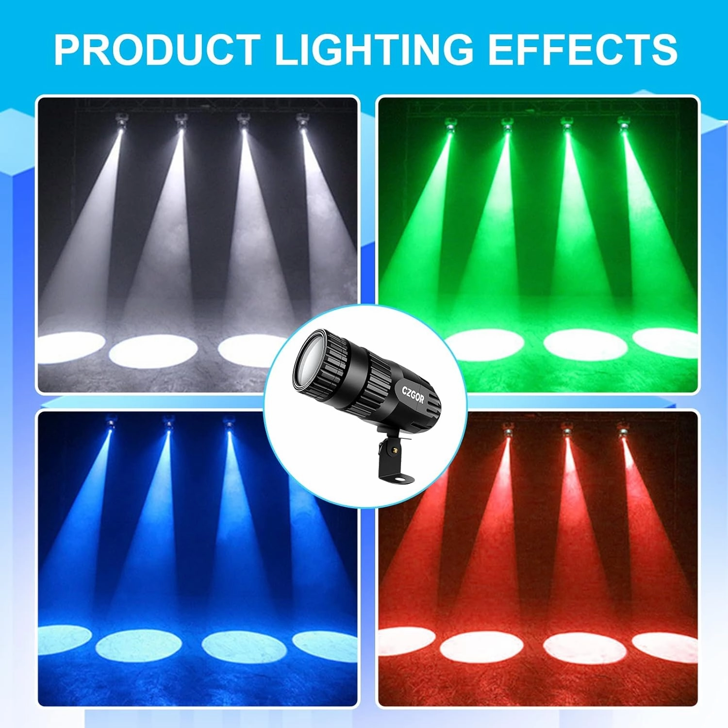 RGBW 4-in-1 Mirror Ball Light - 15W Super Bright LED Pin Spot Light with Remote Control for Parties, DJ, Club, Bar, Wedding