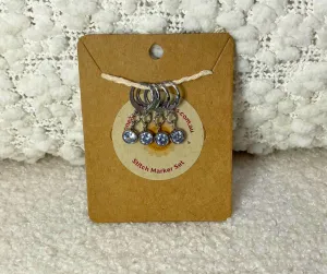 Rhinestone Solitaire Stitch Marker Set, Set of 4