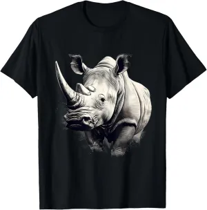 Rhino Safari Rhinoceros Animal Print Drawing Motif Wildlife T-Shirt