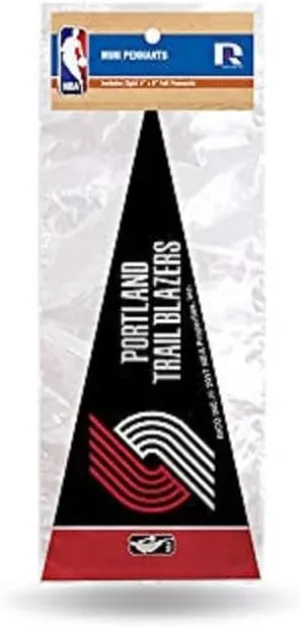 Rico Industries NBA Mini Pennant Set 4" x 9" Felt Mini Pennant Team Set (Includes 8 Pieces)