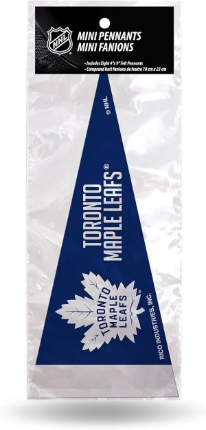 Rico Industries NHL Mini Pennant Set 4" x 9" Felt Mini Pennant Team Set (Includes 8 Pieces)