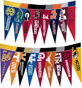 Rico Industries NCAA SEC Complete 4" x 9" Felt Mini Pennant League Set (Includes ALL Teams)