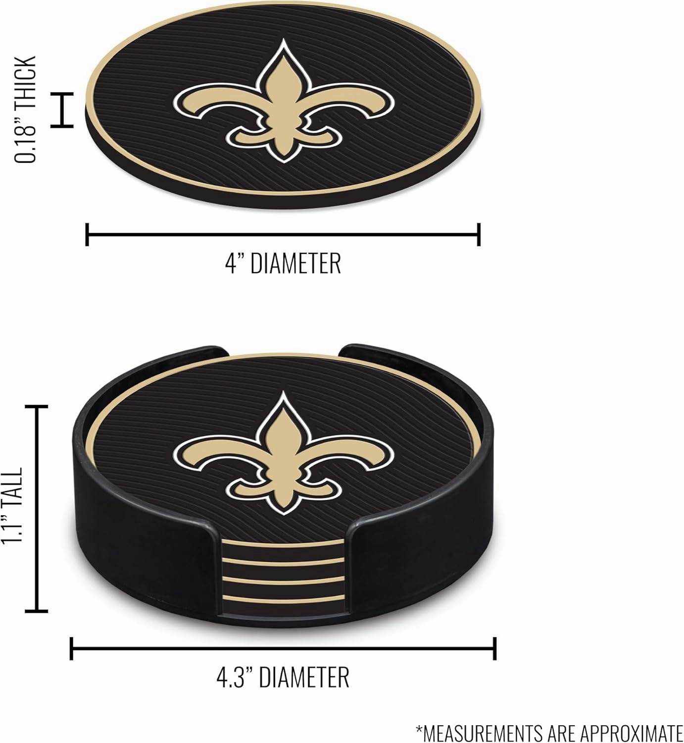 Rico Industries NFL Football Classic Favorites: PVC Coaster Set (4-Pack)