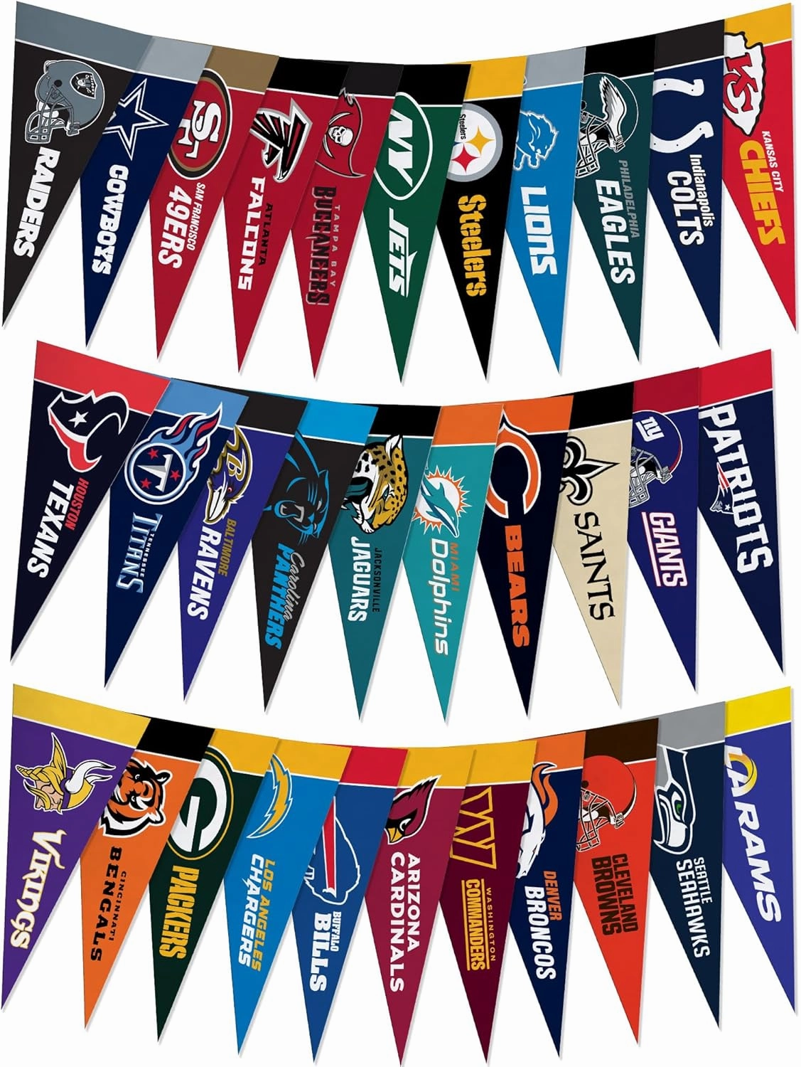 Rico Industries NFL Football Complete 4" x 9" Felt Mini Pennant League Set (Includes ALL Teams)